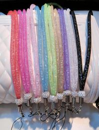 Universal paragraph long section hanging lace crystal lanyard Crystal Rhinestone in neck with claw clasp ID Badge Holder for Mobil3955397