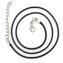 Black Wax Leather Snake Necklace Beading Cord String Rope Wire 18inch For DIY Jewelry 200pcs lot W9 288e