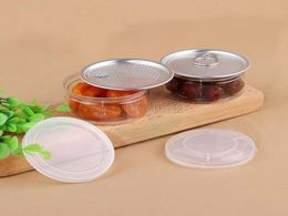 clear plastic jars PET with metal lid airtight tin Can pull ring bho oi Concentrate Container food Herb Storage 58100120ML2153473