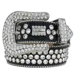 2022 Designer BB Belt Simon Belts For Men Mulheres Belém Diamante Black Black On Branco Branco Multicolor com Bling Rhinestones AS243T