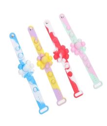 Tie Dye Bangle Push Bubble per Bracelets Sensory Poo-its Toys Flower Board Kids Rubber Wrist Band Early Education Toy Halloween Christmas G80S4NY5076351