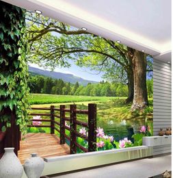 Luxury European Modern HD 3D tree landscape background wall mural 3d wallpaper 3d wall papers for tv backdrop3400881