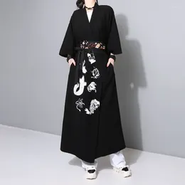Ethnic Clothing Japanese Yukata Kimono Dress Female Costume Geisha Cosplay Black Obi Women Traditional Kimonos FF2444