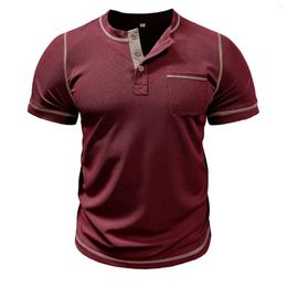 Men's T Shirts Casual Business Solid Color Buttons Shirt For Men Oversized T-Shirt Clothing Y2k Tops