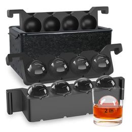 Clear Ice Ball Maker Mould Silicone Whiskey Tray Mould BubbleFree Cube 2 Inch 8pcs Box 240307