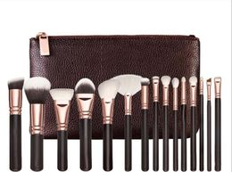 Brand high quality Makeup Brush 15PCSSet Brush With PU Bag Professional Brush For Powder Foundation Blush Eyeshadow4853488