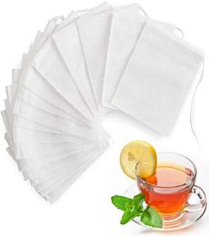 100 Pcs Nonwoven Disposable Philtre Coffee Tools Empty Drawstring Seal Philtres Teabags Herb Loose Tea Bag 810 cm2315544