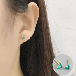 Stud Earrings 925 Sterling Silver Zircon Butterfly For Women Girl Leaf Symmetrical Colorful Jewelry Birthday Gift Drop