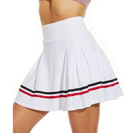 Tennis Skirt WomenS Pleated Belt Pocket Built-In Shorts Golf Yoga Fitness High Elastic Girl Sweatpants Skirt 240304