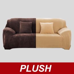 Chair Covers Velvet Plush Sofa Cover Thicken Universal Stretch Elastic Sectional Couch L Shaped Corner Slipcovers For Living Room290e