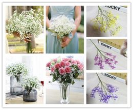 DHL Gypsophila silk baby breath Artificial Fake Silk Flowers Plant Home Wedding Party Home Decoration 4colors1972101