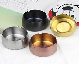 Stainless steel Ashtray gold black Home Personality Office Living Room Bedroom 4 Styles Tobacco Ashtrays Holder Portable Gadgets8533361