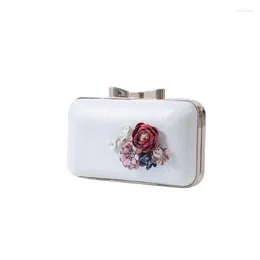 Evening Bags 2024 Women Handmade Flowers Clutch Wedding Chain Banquet Purse Wallets Drop LXG41