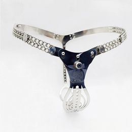 Hollow out 316 Stainless Steel Female Chastity Belt Anal Plug+Vagina Plug Dildo Masturbator Strap On Pants Chastity Device Gear