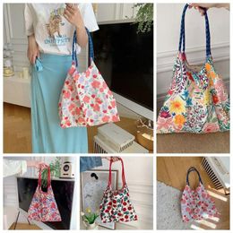 Evening Bags Flower Shoulder Bag Storage Leaf Floral Work Tote Large Capacity Summer Women's Streetwear
