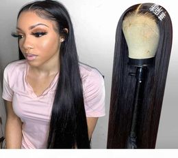 30 inch lace front human hair wigs 13x4 straight Pre Plucked Brazilian hd full frontal Wig6373146