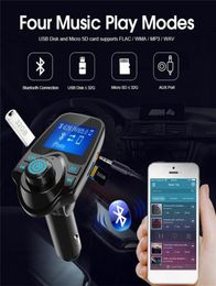 T11 LCD Bluetooth Players Hands-free Car Auto Kit A2DP 5V 2.1A USB Charger FM Transmitter Wireless Modulator o Music Player With Package6596196