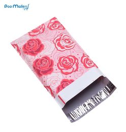 100pcs 15x23cm 6x9 inch Rose Love pattern Poly Mailers Self Seal Plastic Envelope Bags4802739