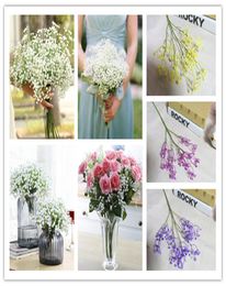 DHL Gypsophila silk baby breath Artificial Fake Silk Flowers Plant Home Wedding Party Home Decoration 4colors6233465