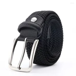 Belts 2024 Factory Direct Sale Men And Women Golf Spot Woven Elastic Belt Pin Buckle Knitted Length 100CM-130CM 1-3/8" Wide