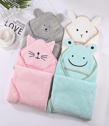 Baby Poncho Bath Towel Bebe Toalla Velvet 9090cm Fleece Hood Infant Towels Blanket Newborn Baby Hooded Towel Infant Babies Spa fr7342689