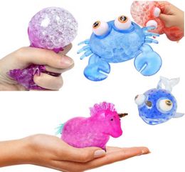 Toy Creative Fancy TPR Squeeze vent ball big eye crab pinch music stress relief7543958