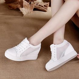 Walking Shoes Invisible Inside Heighten 11CM Women Sports Slope Documentary Extra High Heels Athletics Shoe Mode
