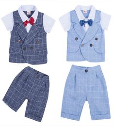New Toddler Baby Boy Wedding Formal Suit Bowtie Gentleman TopsPants Outfit Set 04Y AA2203162668175