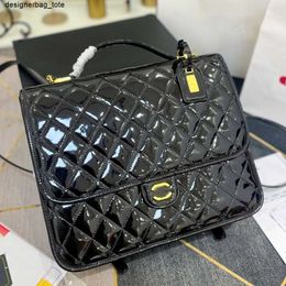 2024 Designer Backpack hot style backpack High Capacity 22k Lacquer Leather Womens Classic Diamond Chain Bag