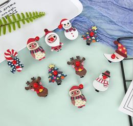 Christmas Hair Clip Acrylic Material Accessories with barrettes Bang Clip Snow Men Tree Elk Design BB Clip Cute Girls Hair Acceess2282509