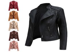 Spring Autumn Ladies Motorcycle Leather Jackets Women Turndown Collar Zipper Slim Black Moto Biker Jacket Plus Size Female Clot2510823