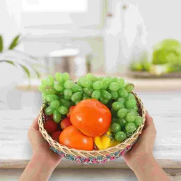 Dinnerware Sets Rattan Fruit Basket Bathroom Storage Small Baskets Decorative For Shelves Wooden Woven Bread Bins