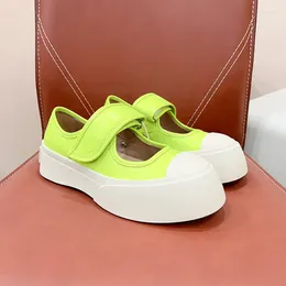Dress Shoes Big Head Flat Women's Colourful Fashion Comfortable Leather Spring Flats Sneakers Chunky Causal Female