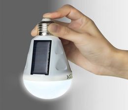 New Portable Solar Powered LED Lamp Light E27 7W Solar Panel Led Bulb For Camp Night Outdoor Activities Emergency8006686