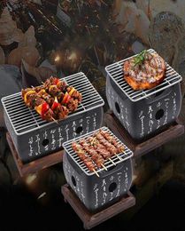 Portable Japanese BBQ Grill Charcoal Barbecue Grills Aluminium Alloy Indoor Outdoor BBQ Grill Pan Barbecue Stove 2107246710291