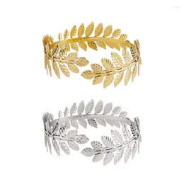 Bangle Upper Arm Bracelet Leaf Shape Armband Cuff Simple Armlet Adjustable For Girls H9ED