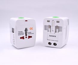 All in One International Travel Power Plug Adapter AC Wall Transformer with 2 USB Charger Port AU US UK EU Plug Socket Converter7685710