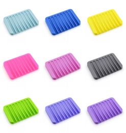 Soap Dish with Drain Silicone Soap Holder for Shower Bathroom Self Draining Waterfall Soap Tray 16colors6556835