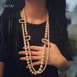 fashion long pearl necklaces for women Party wedding lovers gift Bride necklace designer jewelry With flannel bag253Q