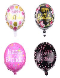 Birthday Party Decor Printed Round Balloons 18 inch Happy Birthday Balloon Aluminium Foil Balloons Kids Toys Inflatable Balloon BH5532050