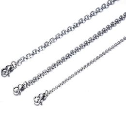 100pcs Lot Fashion Women's Whole in Bulk Silver Stainless Steel Welding Strong Thin Rolo O Link Necklace Chain 2mm 3mm w232b
