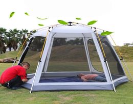 Sel Automatic Outdoor Camping AntiUV Hexagonal Aluminium Pole Big Tent 46 Person Awning Recreational Picnic Outdoor Tool9545899