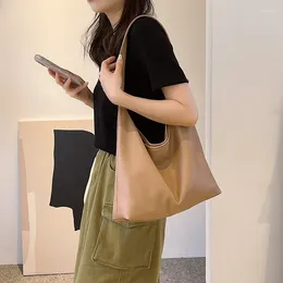 Evening Bags Genuine Leather Women Tote Bag Simple Girl Large Solid Soft Cowhide Female Shopper Handbag Student Casual Shoulder