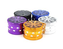 Smoking 50mm Herb grinder Aluminium alloy Grinders 4 layers Bling diamond for smoke cigarettesmoking Tobacco7908572