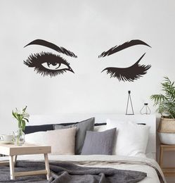 Art Decals High Quality Mural Wall Sticker Home Decoration Girl Room Creative 1Set Pretty eyelashes Living Room Wallpaper8316483