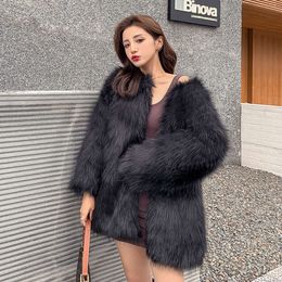 Haining Mink Hair, Fox Fur, Fur Coat, Women's Slim Fit, Temperament, Socialite New 2023 Winter Trend 5478