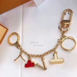 Luxury Designer Keychain Fashion Classic Brand Key Buckle Flower Letter Key Chain Handmade Gold Keychains Mens Womens Bag Pendant200T