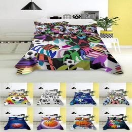 Sheets & Sets Colourful Football Pattern Single King Queen Size Basketball Bed Sheet Home Textile Mattress Flat Sabanas3232