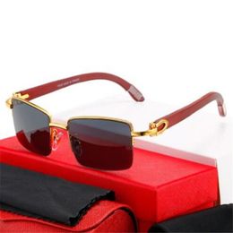 Carti sunglasses Square C shaped Decorative Sunglasses Men Women Brand Optical Frames Designer Glasses Peach Metal Brown Blue Yell235Z