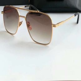 Square Pilot Sunglasses for Men Black Gold Brown Shaded shades unisex sunglasses Glasses Sonnenbrille New wth box230H